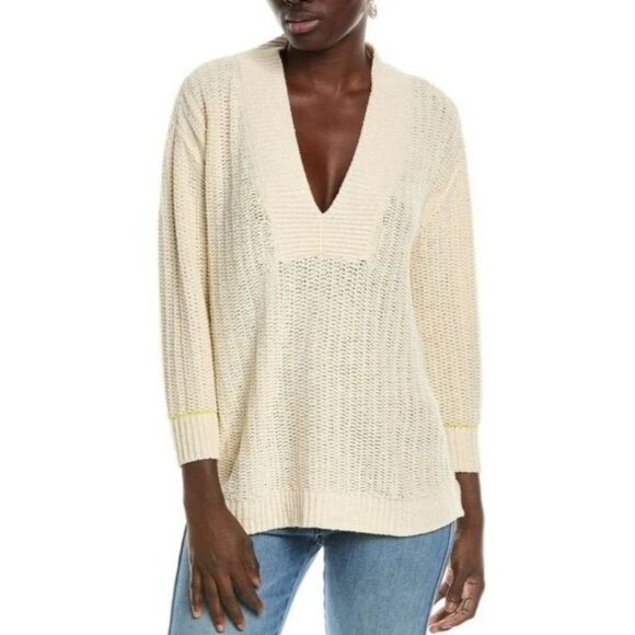 Cabi Croquet Pullover Loose Knit Sweater Small V-Neck Cotton Blend - Picture 1 of 6